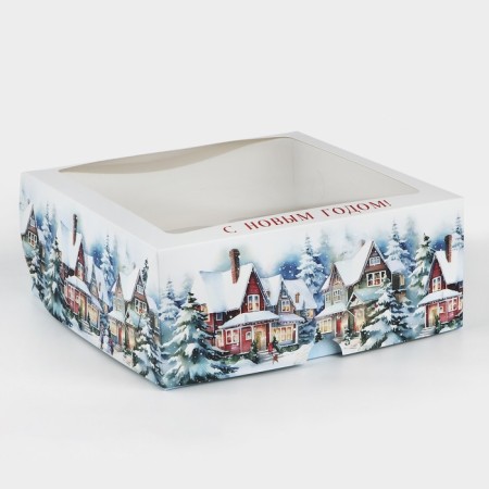 Capcake box "Happy New Year!" 25 x 25 x 10 cm, new year-3
