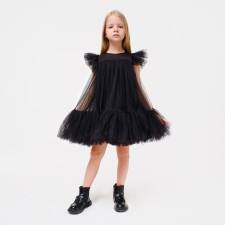 Children's elegant dress with a lush skirt KAFTAN, height 86-92, black
