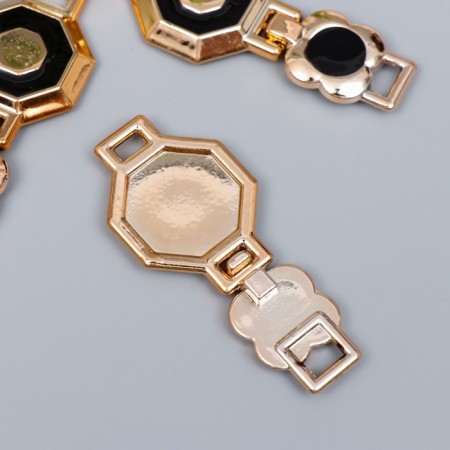Decor for creativity plastic buckle "Geometry" gold 2.8x6.4 cm-1