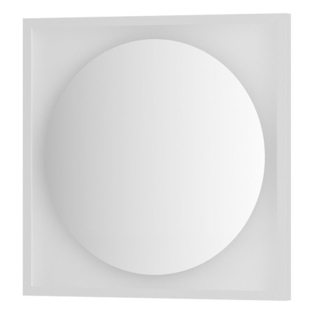 Mirror in a baguette frame with LED backlight 12 W, 60x60 cm, without a switch, warm white light, white