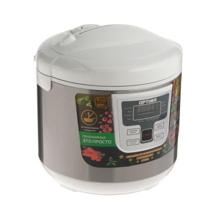Optima MC-5101, 900 W, 5 L, 11 programs, silver/white