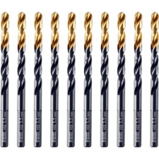 Сверло по металу DENZEL 717214, 5,5 мм, HSS-Tin, Golden Tip, 10 шт.