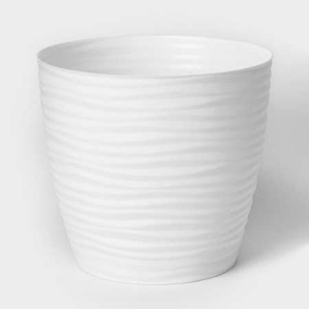 Pot with the pallet "Dune", 5.5 l, the color is white