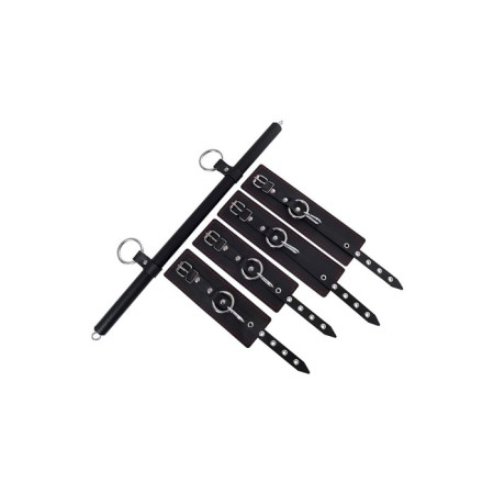 Bonding set 4 Pecado BDSM fixation points, genuine leather, black color-2