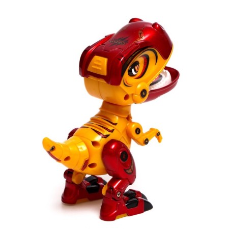 Dinosaurus “Dinobot” IQ Bot, interactive: reacts to touch, sound, light, metal, batteries, yellow-2
