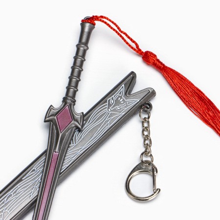 Souvenir weapon suspended mini "Genshin Sword", keychain, 20 cm, silver-5