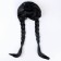 Carnival black dress with a white collar, satin, p/e, rr34, p134