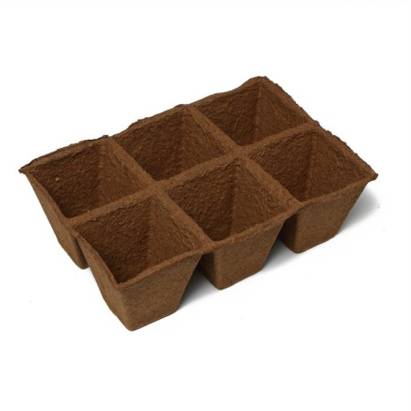 Peat cassette, 6 cells of 400 ml, 9 × 9 cm