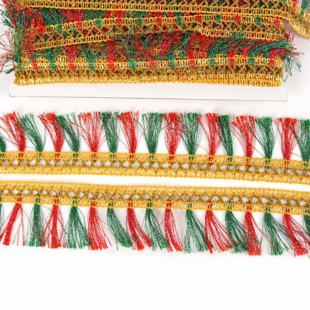 Red-green braid “brushes”, width 4 cm, in package 25 m-2