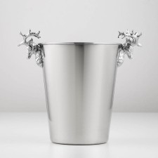 A stainless steel ice bucket, 5 l, 29 × 20 × 27 cm, chrome color color