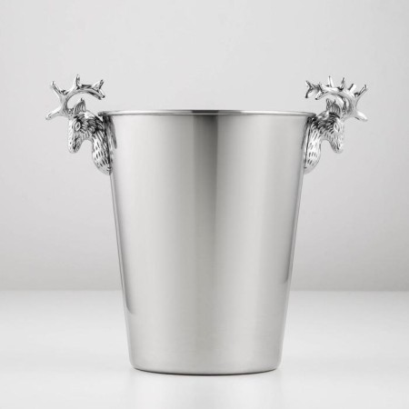 A stainless steel ice bucket, 5 l, 29 × 20 × 27 cm, chrome color color