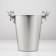 A stainless steel ice bucket, 5 l, 29 × 20 × 27 cm, chrome color color