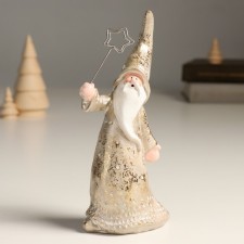 Souvenir Polystone Holder D/Santa Claus in Golden Outfit of Peas 8.1x5.3x18.2 cm