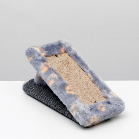 Claw "slide" mini-version, 29 x 14 x 14 cm, carpet, gray with paws-6