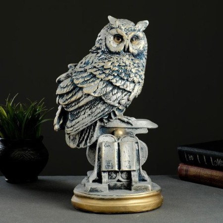 Pigger "Owl with the book" Silver, 21x17x35cm-5