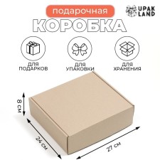 Self -charged box, brown, 27 x 24 x 8 cm