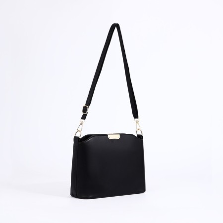 Bag Cross-Bodi with a zipper, black color-2