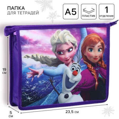 Plastic folder for notebooks A5, on lightning, cold heart