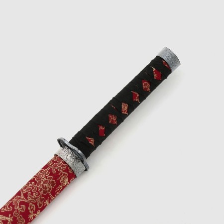 Souvenir weapon "Katana on the stand", Flower pattern on the scabbard, 89cm-3
