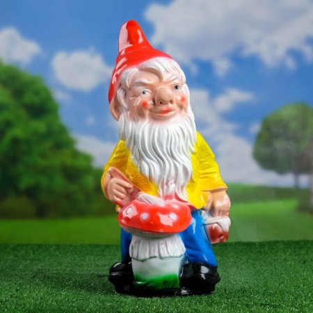 Garden figure "Dwarf-artist" 16x18x41cm