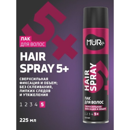 Mure hair varnish Superpowial fixation 5+, 225 ml