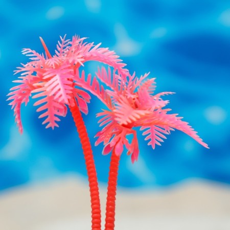 The artificial aquarium "palm tree", luminous, 10 cm, red-2