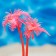 The artificial aquarium "palm tree", luminous, 10 cm, red