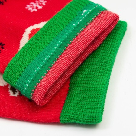 Baby socks with a plush follow, the color is red, size is 18-20-2