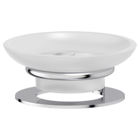Holder with a soap dish, matte glass, chrome, artwelle