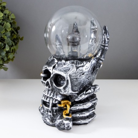 Plasmic ball Polystone "Skull with a chain" 19x11x10 cm Risalux-3