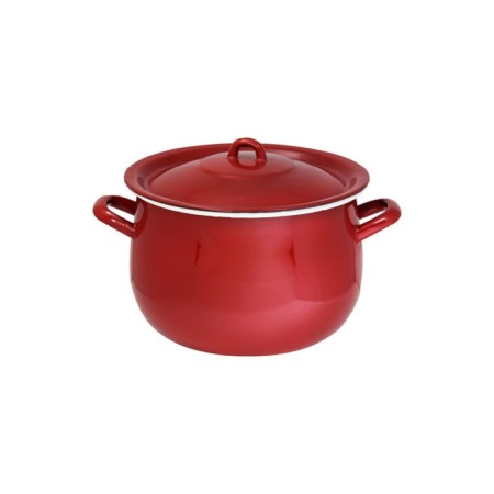Pan with a lid, d = 22 cm, induction, red color