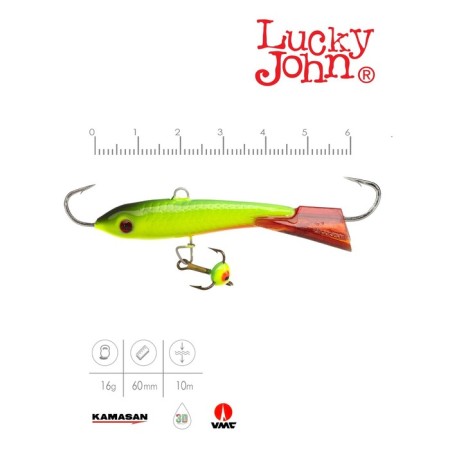 Balancir Lucky John Classic 6 + tee, 6 cm, color 26rt blister-1