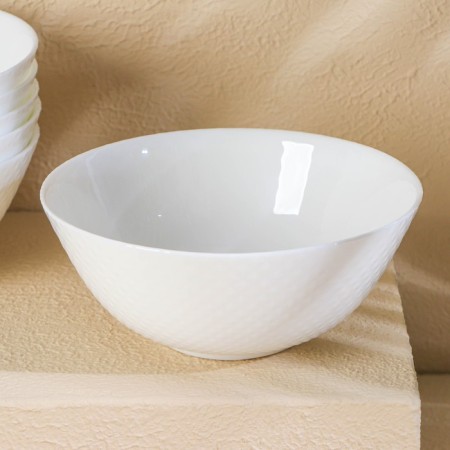 Set of salad bowls Luminarc Diwali Precious, 900 ml, d = 18 cm, glass -ceramic, 6 pcs, white color-1