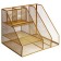 Stand for stationery, 7 departments, mesh, metal, gold
