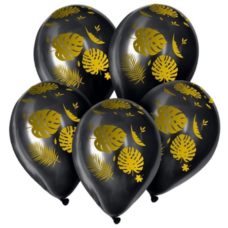 Latex ball 12 “Leaves”, pastel, set of 50 pcs., Black color-2
