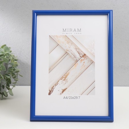 Photo frame Plastic Gallery 21x29.7 cm, (A4) Blue (plastic screen)