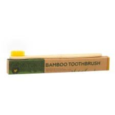 Bamboo toothbrush soft, in a box, yellow