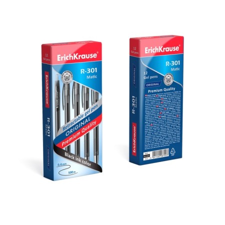 Gel pen Erichkrause R-301 Original Gel Matic, black ink, node 0.5 mm, automatic-2