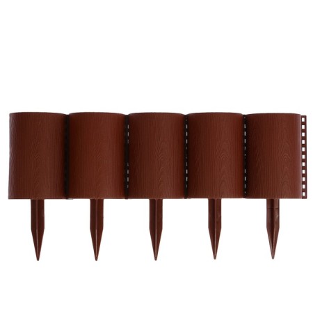 Decorative fence, 24 × 100 cm, 10 sections, plastic, brown, "logs"-6