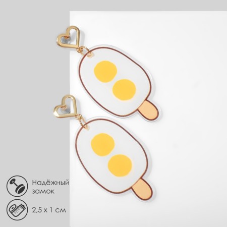Earrings Plastic "Yaichnitsa", colored in gold