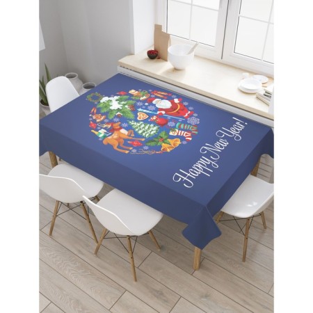 The tablecloth “New Year's ball”, rectangular, Saten, size 145x180 cm