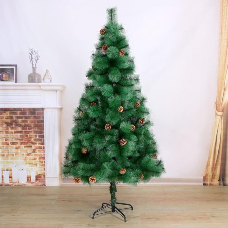 Cedar green cones 180 cm, D needle 10 cm, D of the lower tier 100 cm, 235 branches, metal stand