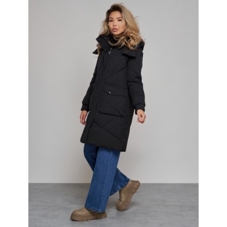 Coat insulated winter female, size 46, black color-20