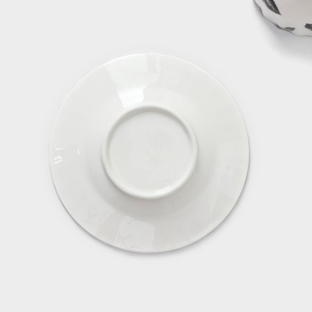 Service Porcelain Tea Black Rose, 12 items: 6 mugs 220 ml, 6 saucer d = 15 cm, white color-7