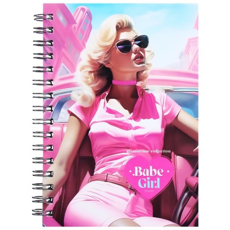 Note book A6, 80 sheets in a cage on the crest Pink Girls, cover Cover Cardboard, Mix-6