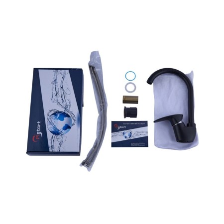 PLSTART PL4105-7 kitchen mixer, single-leaf, 35 mm cartridge, ABS plastic, black-1