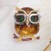 Brooch "Eagle owls", color in gold