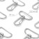 Metal carbine, 39 × 31 mm / 25 × 2.2 mm, 10 pcs, silver color