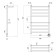 Domoterm electric heated towel rail "Medea" P8, 500x800 mm, 2 shelves, right, chrome