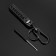 Key keychain, loop leather PU with carbine, skin PU black